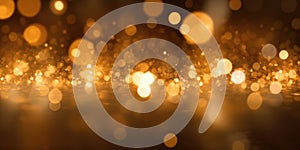 A gold abstract bokeh background. Generative AI AIG30.