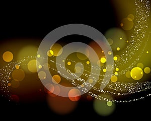 Gold abstract bokeh glowing background