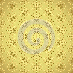 Gold Abstract Circle and Rhomboid Pattern on Pastel Background