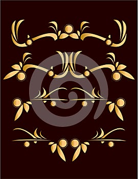 Gold abstract design elements