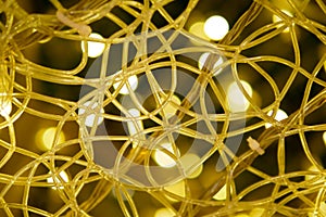 gold abstract light bokeh background in the party and celebration