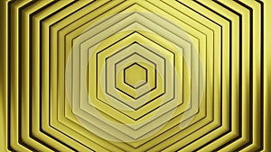 Gold abstract pattern of hexagon with the effect of displacement. Gold hexagon wave gradient animation.