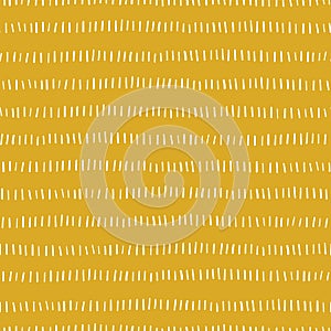 Gold abstract seamless vector background. White hand drawn vertical lines in horizontal rows on golden background. Hand drawn