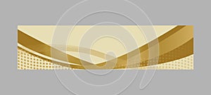 Gold abstract wavy dynamic horizontal banner and header concept