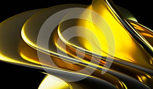gold abtract background some light spin, 3d rendering