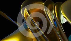 gold abtract background some light spin, 3d rendering