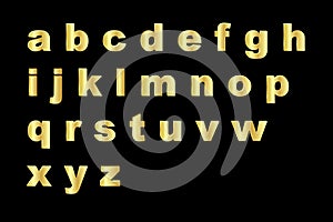 Gold alphabet - lowercase