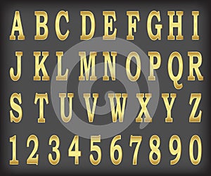 Gold alphabet set