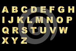 Gold alphabet - uppercase photo