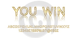 Gold alphabetic fonts