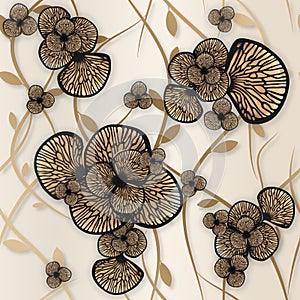 Gold Amaryllis Flowers wallpepar pattern photo