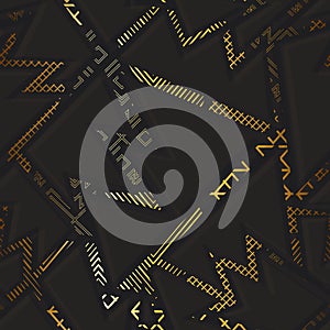 Gold ancient seamless pattern