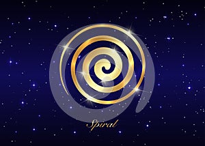 Gold Ancient Spiral, the Goddess creative powers of the Divine Feminine, and the never ending circle of creation. Wiccan fertility