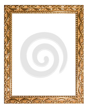 Gold ancient vintage frame isolated on white background