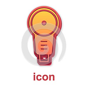 Gold Angle grinder icon isolated on white background. Vector