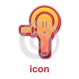 Gold Angle grinder icon isolated on white background. Vector