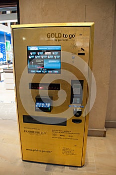 Gold ATM machine in Dubai, UAE