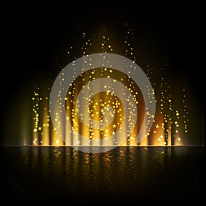 Gold aurora light. Abstract vector backgrounds