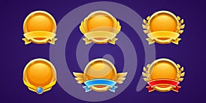 Gold award badges for win in game