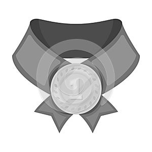 The gold award.Medal of medalist.Awards and trophies single icon in monochrome style vector symbol stock illustration.