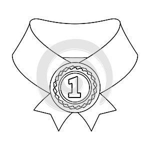 The gold award.Medal of medalist.Awards and trophies single icon in outline style vector symbol stock illustration.