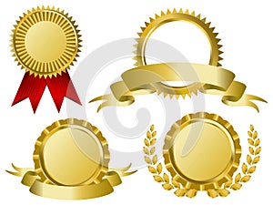 Gold award ribbons