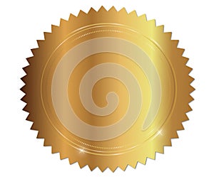 Gold Award seal medals set on white background photo
