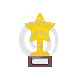 Gold award of winner cup abstract vector and logo design or template champions business icon photo