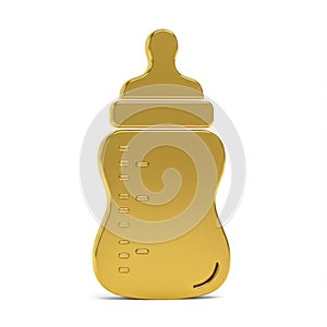 Gold Baby Bottle 3D Render
