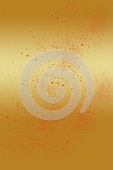 Gold Background Red Paint Splatter