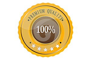 Gold badges fasten quality labels. Sale Medal Badge Premium stamp gold genuine guarantee emblem round  set