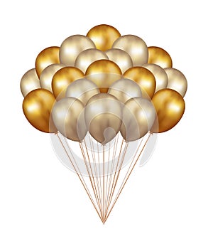 Gold balloon groun 3d icon