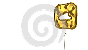gold balloon icon of iCloud drive app on white background photo