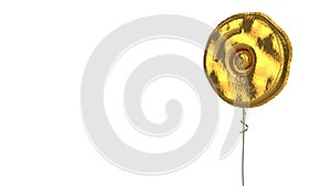 gold balloon symbol of compact disc on white background