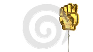 gold balloon symbol of fist raised on white background