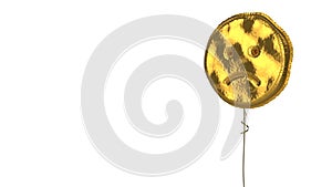 gold balloon symbol of frown on white background