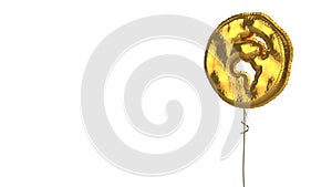 gold balloon symbol of globe Africa on white background