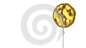 gold balloon symbol of globe Americas on white background