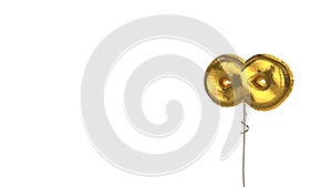 gold balloon symbol of infinity on white background