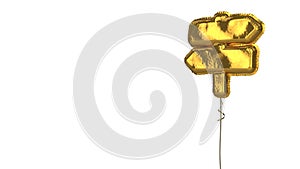 gold balloon symbol of map signs on white background
