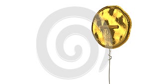 gold balloon symbol of minus on white background