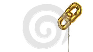 gold balloon symbol of unlink on white background