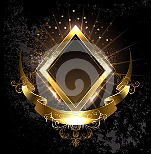 Gold banner rhombus photo