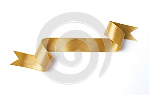 gold banners ribbons label on white