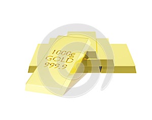 Gold Bar of Aurum, Au Chemical Element Sign Isolated