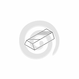 Gold Bar - Black Outline icon vector isometric