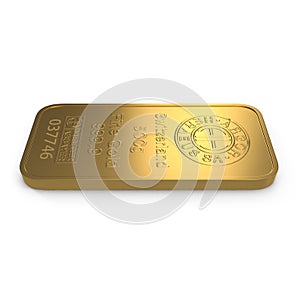 Gold bar 500g isolated on white. 3D illustration