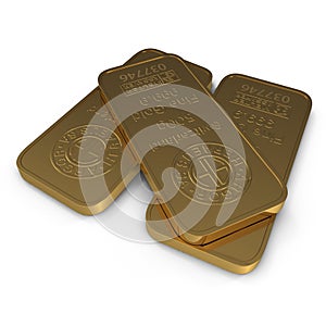 Gold bar 500g isolated on white. 3D illustration