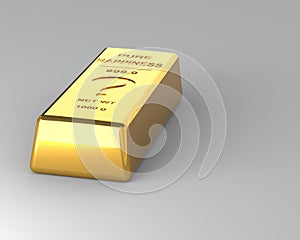 Gold bar on Gray Background