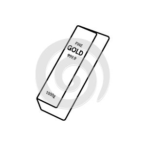 Gold bar icon on white background. Vector illustration EPS 10.